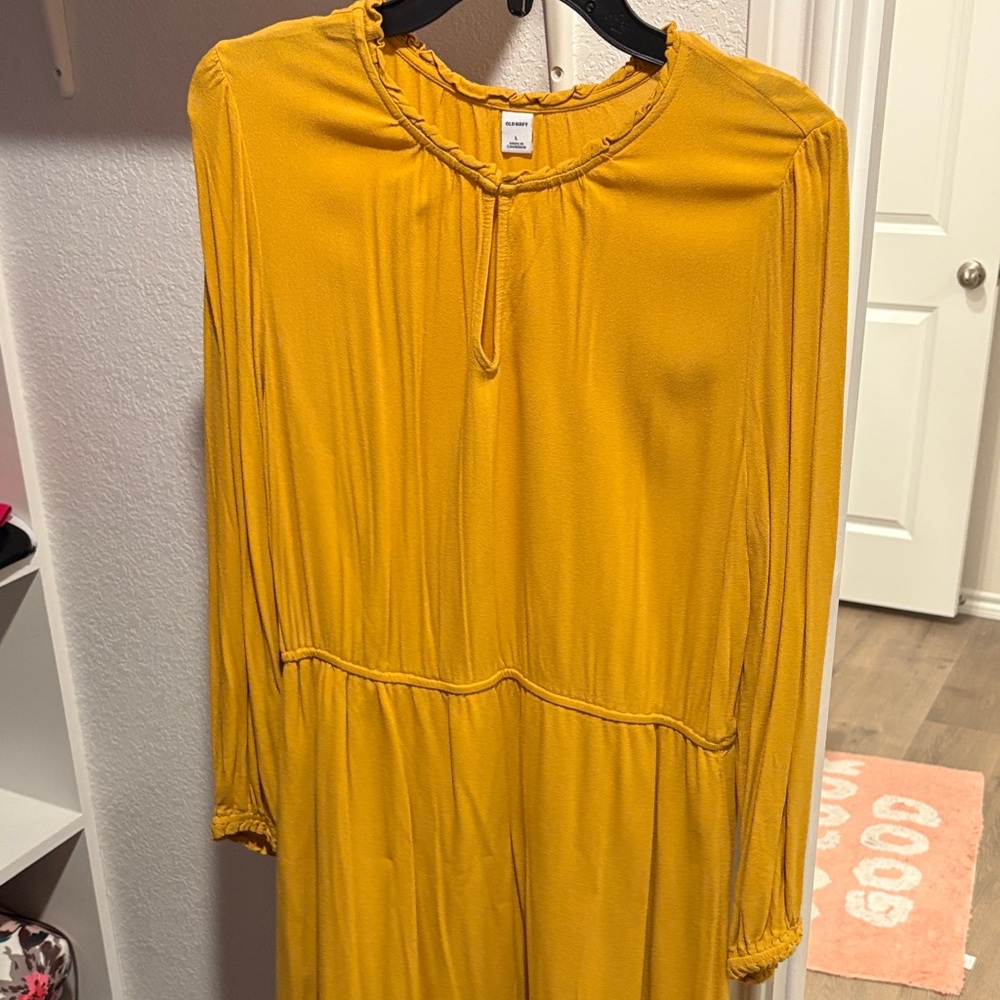 Old Navy Yellow Long Sleeve Dress